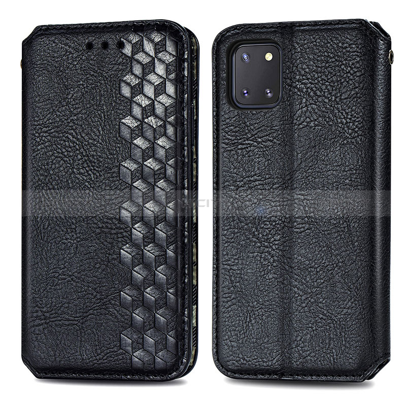 Custodia Portafoglio In Pelle Cover con Supporto S01D per Samsung Galaxy M60s Nero