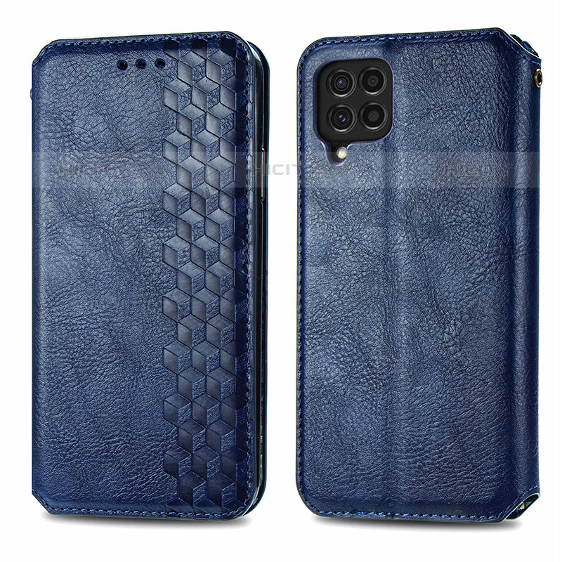 Custodia Portafoglio In Pelle Cover con Supporto S01D per Samsung Galaxy M62 4G Blu