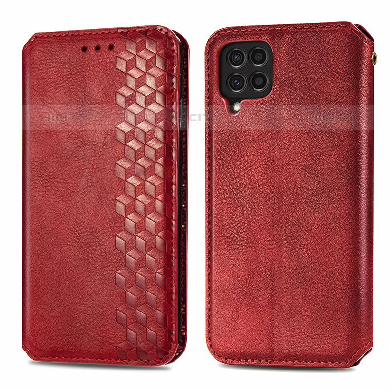 Custodia Portafoglio In Pelle Cover con Supporto S01D per Samsung Galaxy M62 4G Rosso