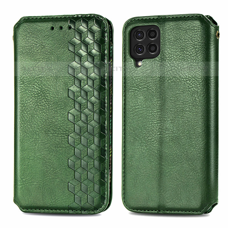 Custodia Portafoglio In Pelle Cover con Supporto S01D per Samsung Galaxy M62 4G Verde