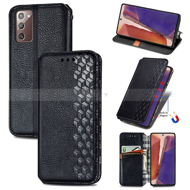 Custodia Portafoglio In Pelle Cover con Supporto S01D per Samsung Galaxy Note 20 5G