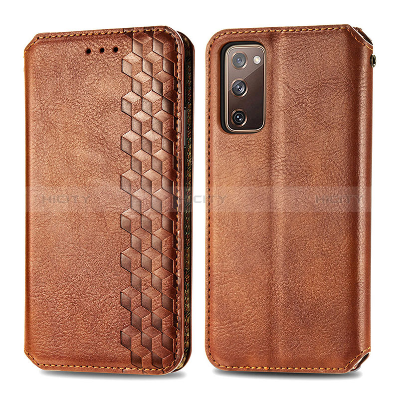 Custodia Portafoglio In Pelle Cover con Supporto S01D per Samsung Galaxy S20 Lite 5G Marrone