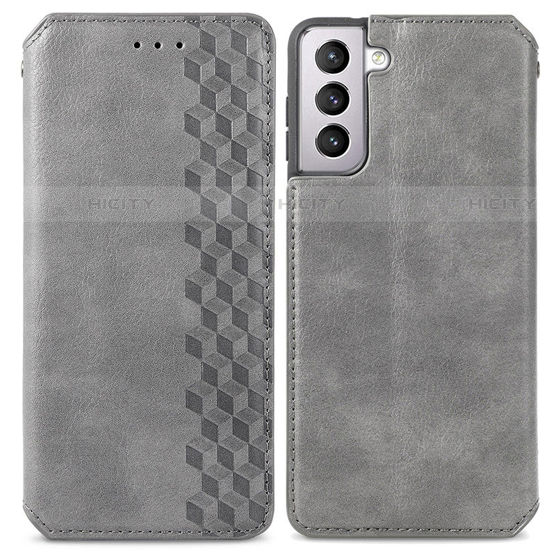 Custodia Portafoglio In Pelle Cover con Supporto S01D per Samsung Galaxy S22 Plus 5G Grigio