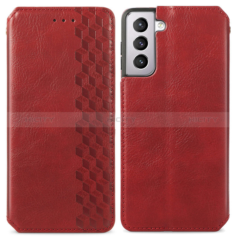 Custodia Portafoglio In Pelle Cover con Supporto S01D per Samsung Galaxy S25 5G Rosso