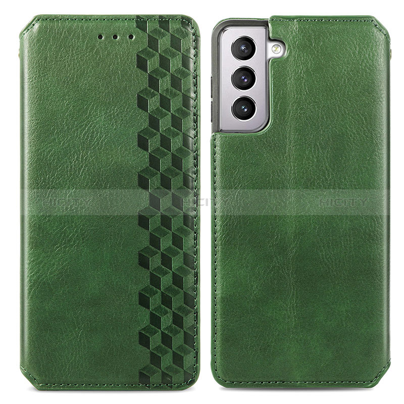 Custodia Portafoglio In Pelle Cover con Supporto S01D per Samsung Galaxy S25 5G Verde