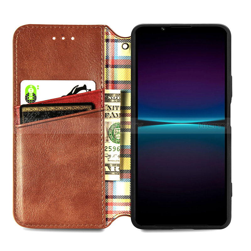 Custodia Portafoglio In Pelle Cover con Supporto S01D per Sony Xperia 1 IV SO-51C