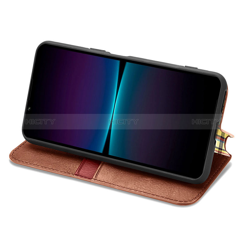 Custodia Portafoglio In Pelle Cover con Supporto S01D per Sony Xperia 1 IV SO-51C