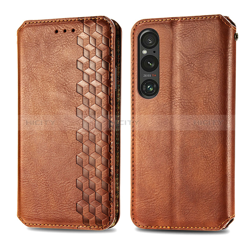 Custodia Portafoglio In Pelle Cover con Supporto S01D per Sony Xperia 1 V