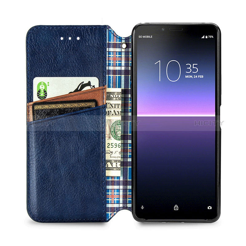 Custodia Portafoglio In Pelle Cover con Supporto S01D per Sony Xperia 10 II