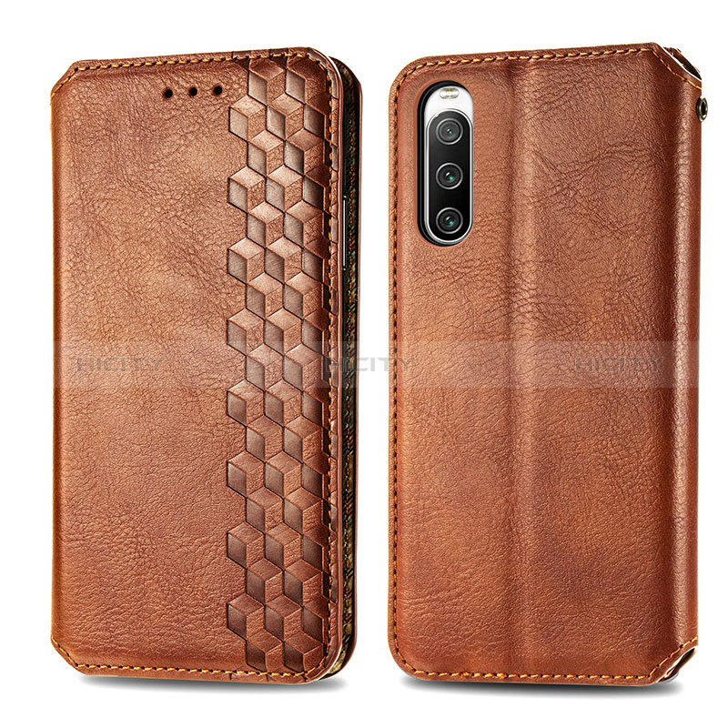 Custodia Portafoglio In Pelle Cover con Supporto S01D per Sony Xperia 10 IV SO-52C