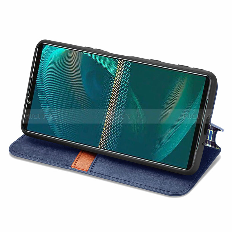 Custodia Portafoglio In Pelle Cover con Supporto S01D per Sony Xperia 5 III