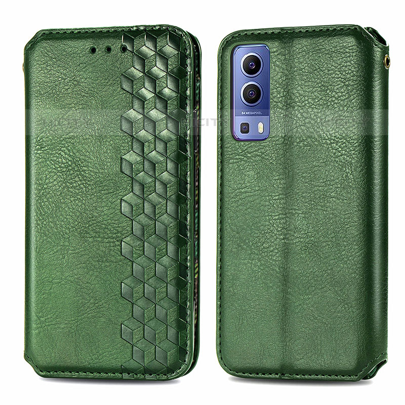 Custodia Portafoglio In Pelle Cover con Supporto S01D per Vivo iQOO Z3 5G Verde