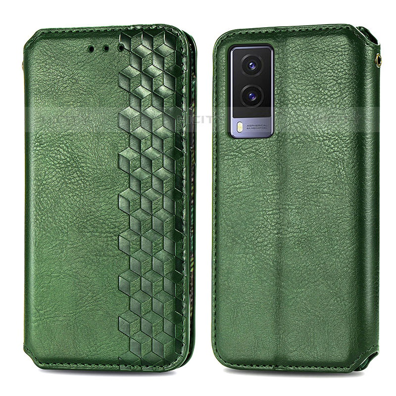 Custodia Portafoglio In Pelle Cover con Supporto S01D per Vivo V21e 5G Verde