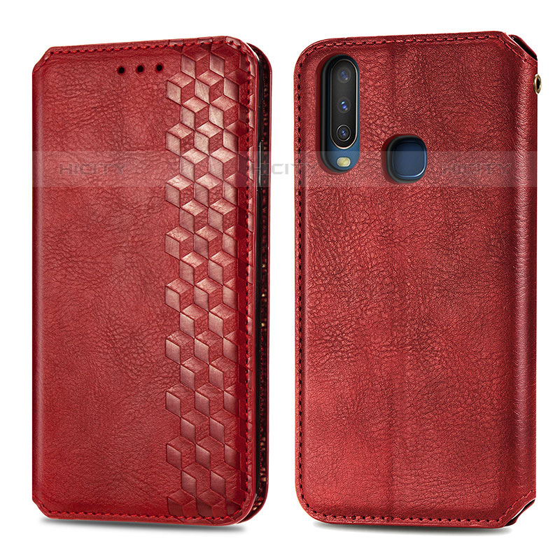 Custodia Portafoglio In Pelle Cover con Supporto S01D per Vivo Y11 Rosso