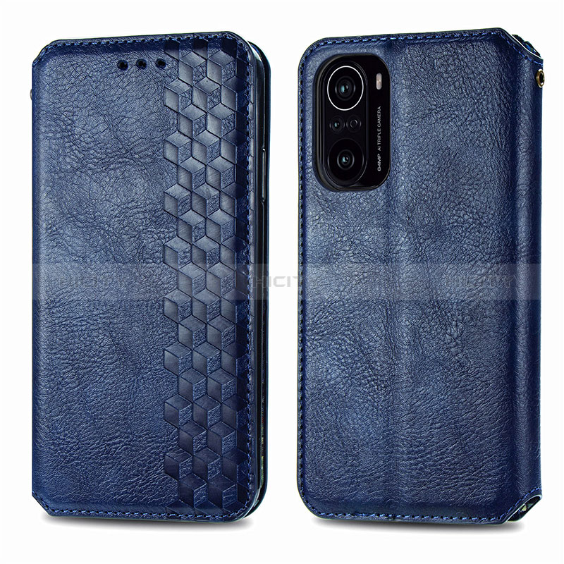 Custodia Portafoglio In Pelle Cover con Supporto S01D per Xiaomi Mi 11i 5G Blu