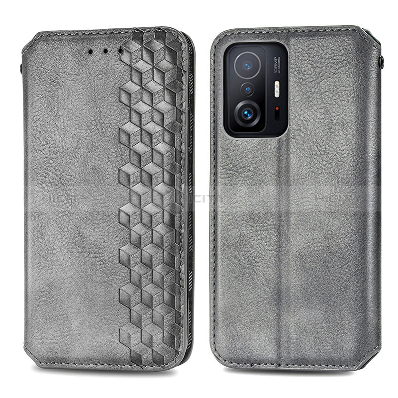 Custodia Portafoglio In Pelle Cover con Supporto S01D per Xiaomi Mi 11T Pro 5G Grigio