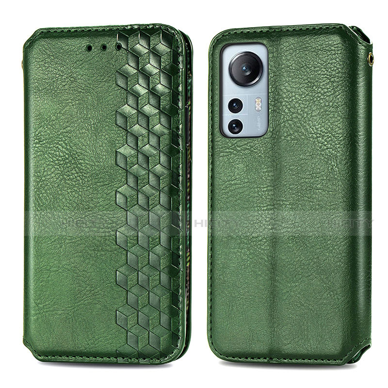 Custodia Portafoglio In Pelle Cover con Supporto S01D per Xiaomi Mi 12 5G Verde