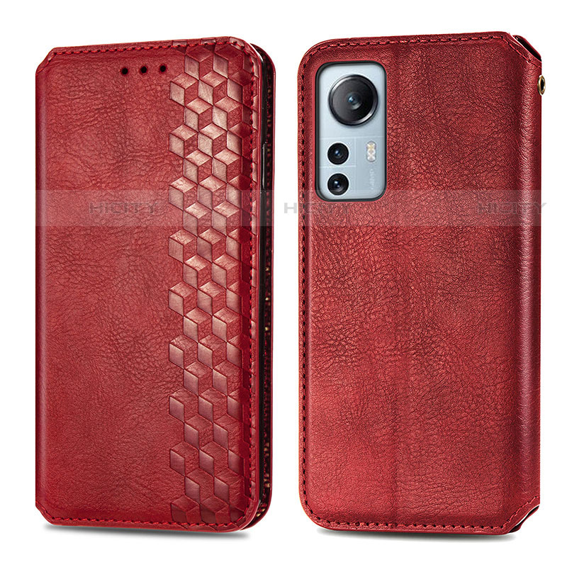 Custodia Portafoglio In Pelle Cover con Supporto S01D per Xiaomi Mi 12 Lite 5G Rosso