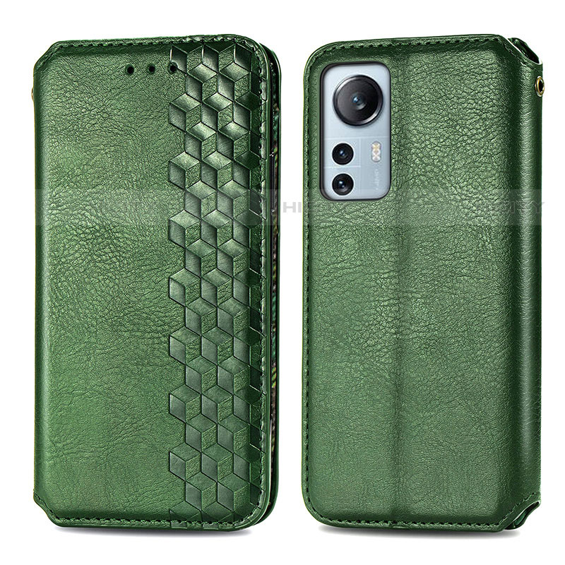 Custodia Portafoglio In Pelle Cover con Supporto S01D per Xiaomi Mi 12 Lite 5G Verde