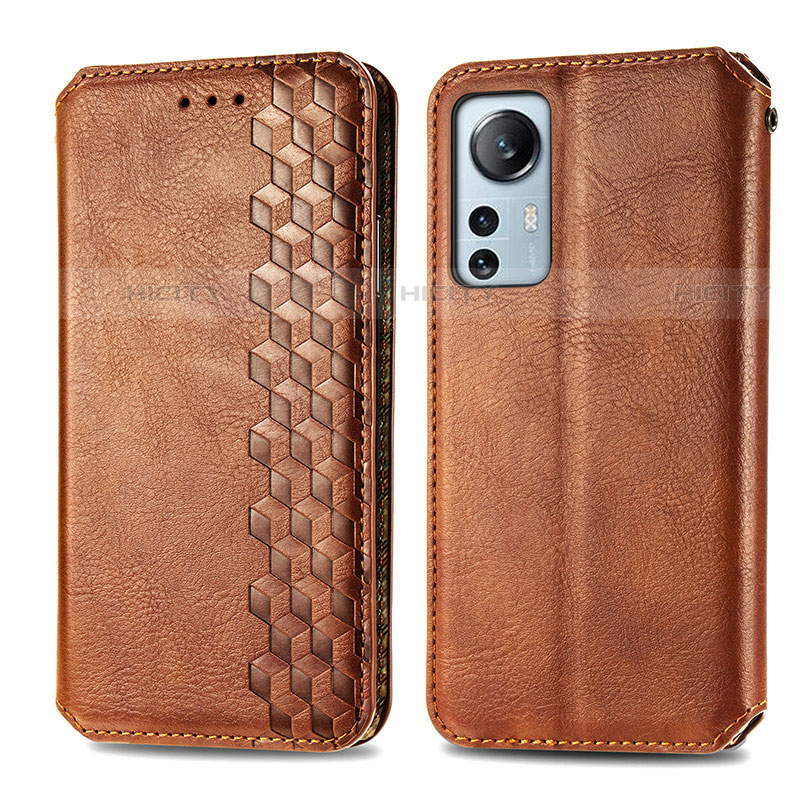 Custodia Portafoglio In Pelle Cover con Supporto S01D per Xiaomi Mi 12S Pro 5G Marrone