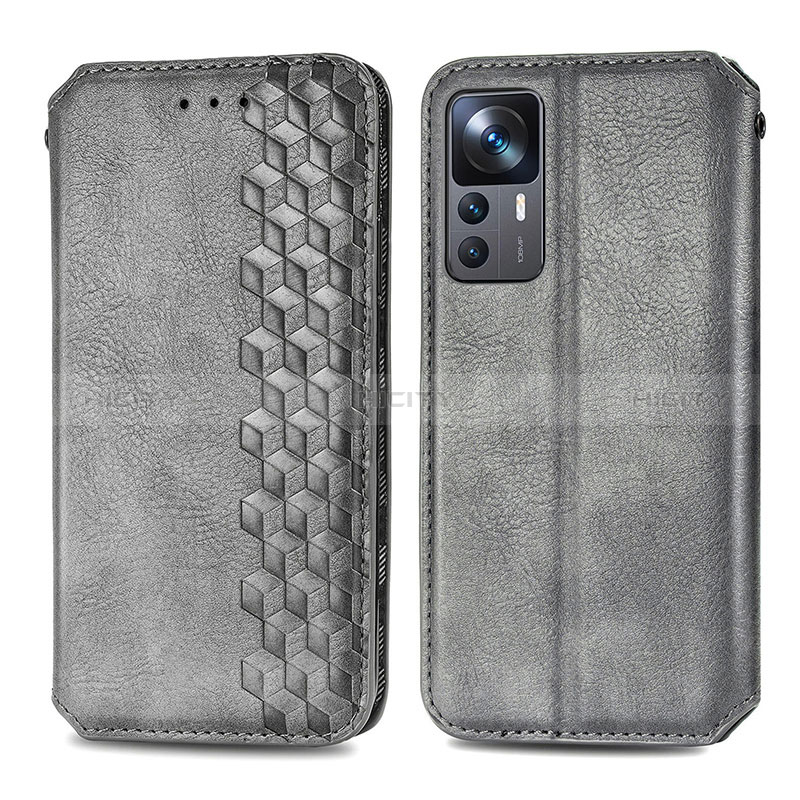 Custodia Portafoglio In Pelle Cover con Supporto S01D per Xiaomi Mi 12T 5G Grigio