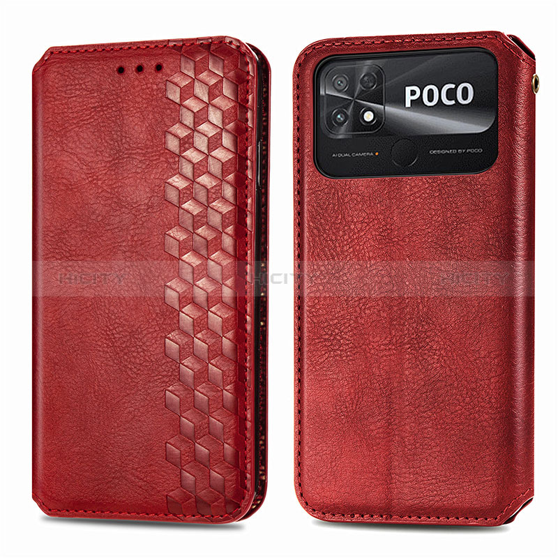 Custodia Portafoglio In Pelle Cover con Supporto S01D per Xiaomi Poco C40