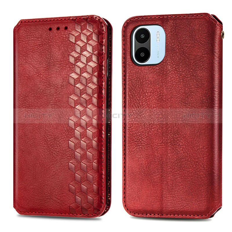 Custodia Portafoglio In Pelle Cover con Supporto S01D per Xiaomi Poco C50 Rosso