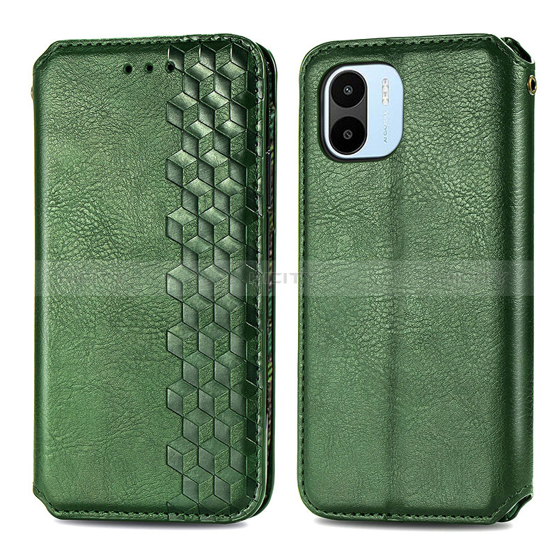 Custodia Portafoglio In Pelle Cover con Supporto S01D per Xiaomi Poco C50 Verde