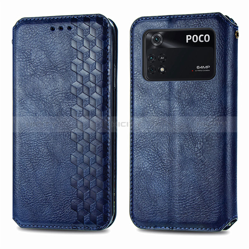 Custodia Portafoglio In Pelle Cover con Supporto S01D per Xiaomi Poco M4 Pro 4G