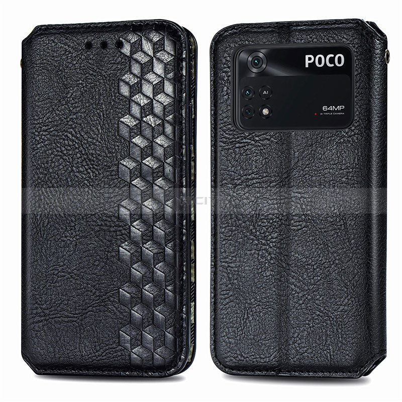 Custodia Portafoglio In Pelle Cover con Supporto S01D per Xiaomi Poco M4 Pro 4G