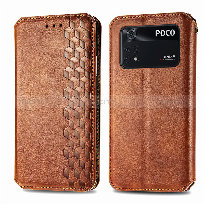 Custodia Portafoglio In Pelle Cover con Supporto S01D per Xiaomi Poco M4 Pro 4G