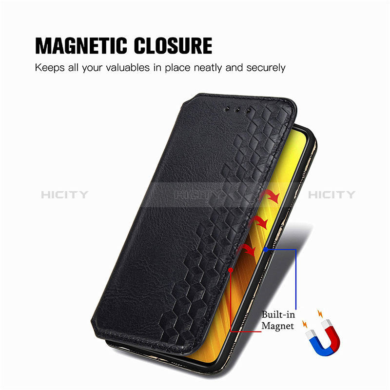 Custodia Portafoglio In Pelle Cover con Supporto S01D per Xiaomi Poco X3 NFC