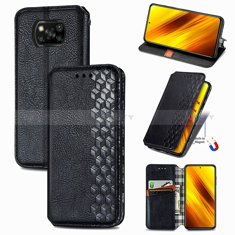 Custodia Portafoglio In Pelle Cover con Supporto S01D per Xiaomi Poco X3 Pro