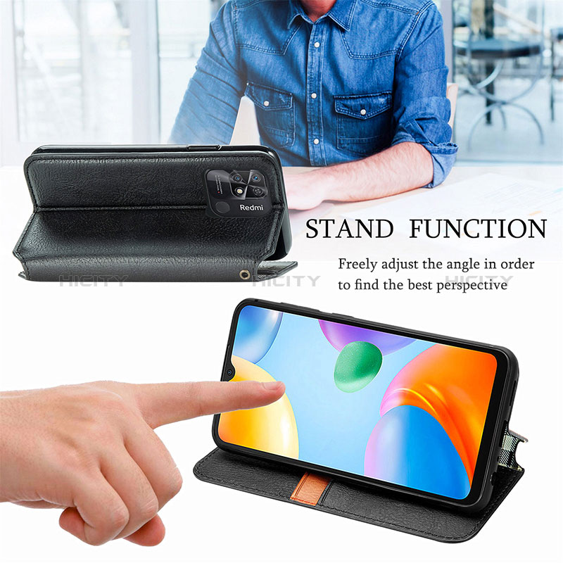 Custodia Portafoglio In Pelle Cover con Supporto S01D per Xiaomi Redmi 10C 4G