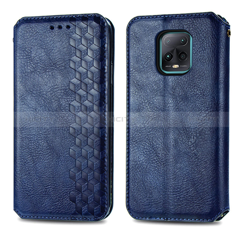 Custodia Portafoglio In Pelle Cover con Supporto S01D per Xiaomi Redmi 10X Pro 5G Blu