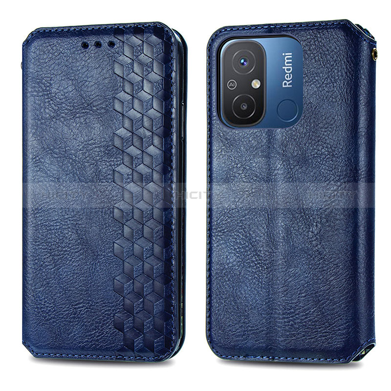 Custodia Portafoglio In Pelle Cover con Supporto S01D per Xiaomi Redmi 11A 4G Blu