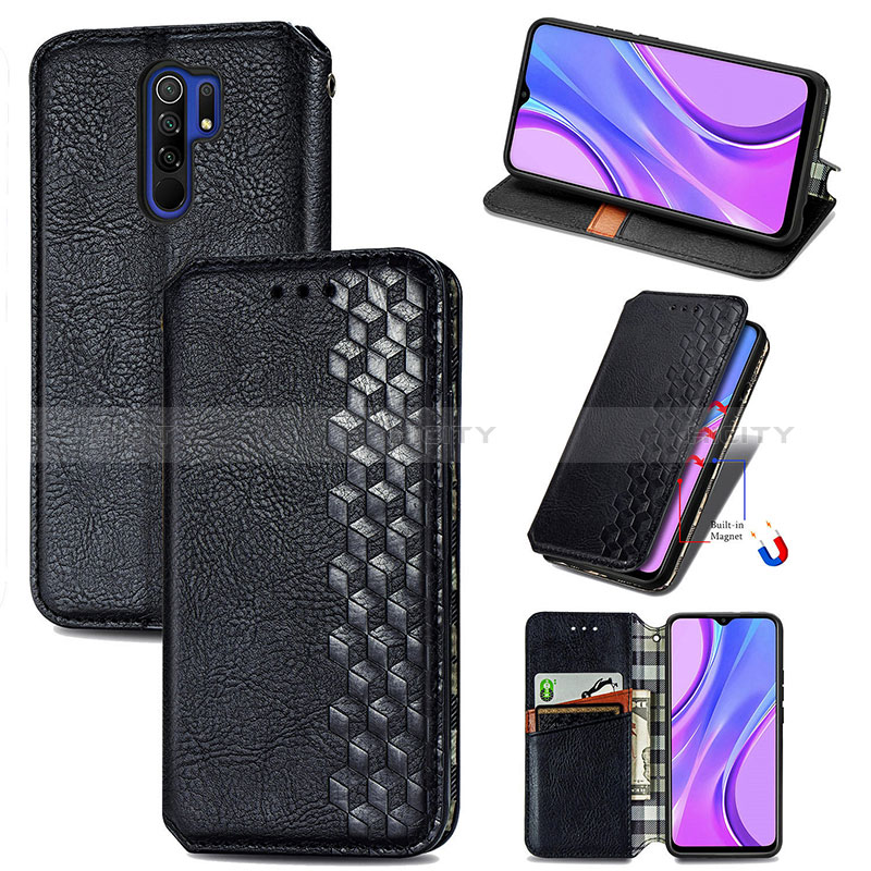 Custodia Portafoglio In Pelle Cover con Supporto S01D per Xiaomi Redmi 9