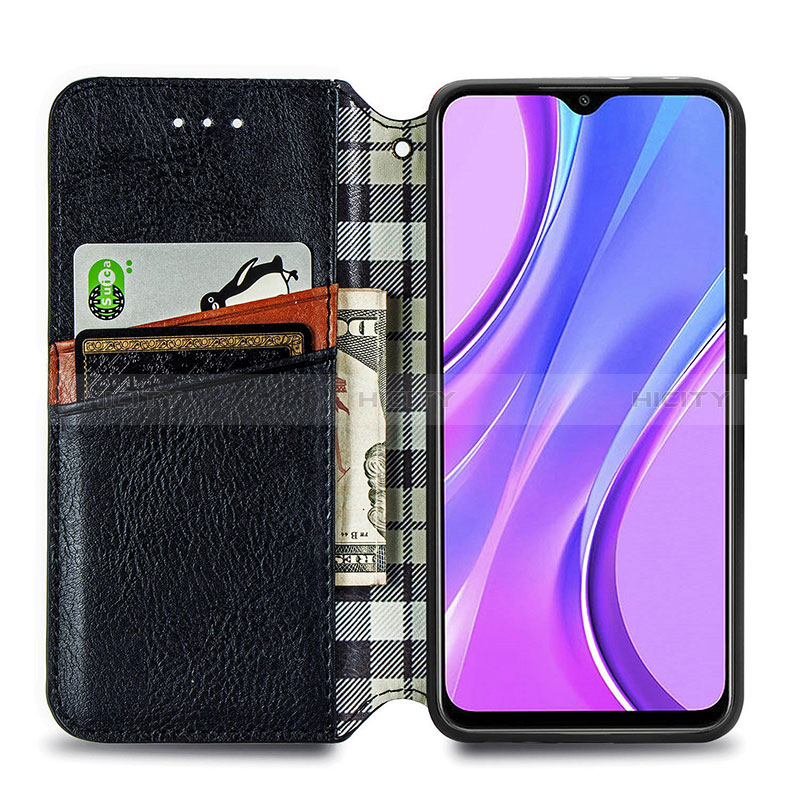 Custodia Portafoglio In Pelle Cover con Supporto S01D per Xiaomi Redmi 9 Prime India