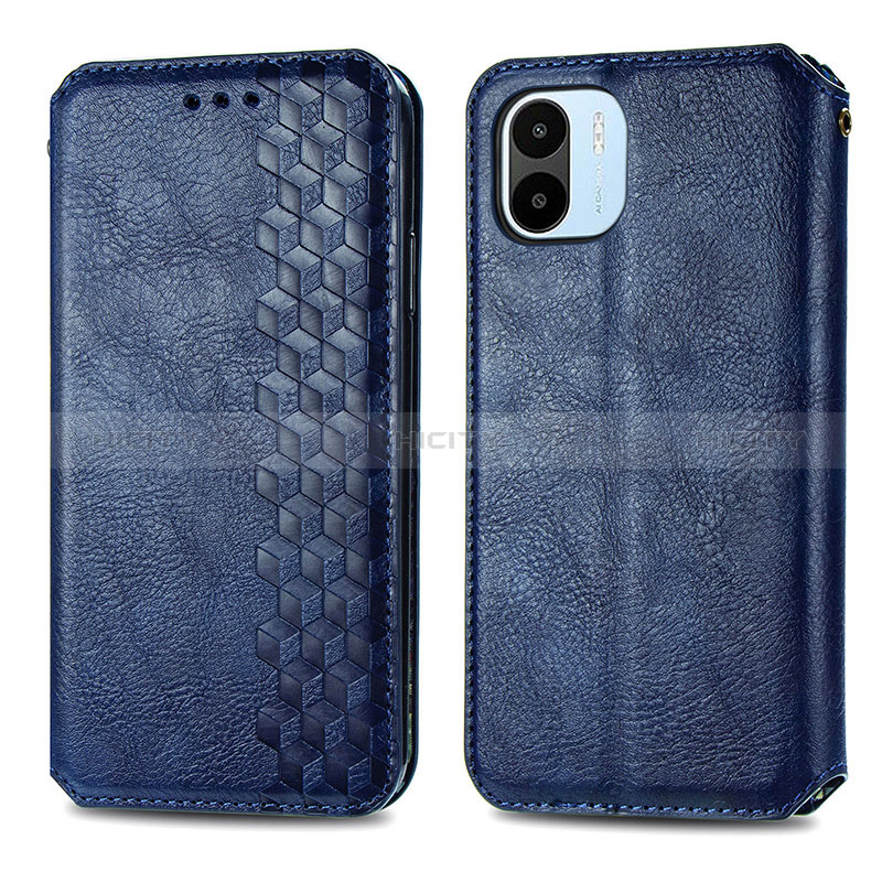 Custodia Portafoglio In Pelle Cover con Supporto S01D per Xiaomi Redmi A2 Plus Blu