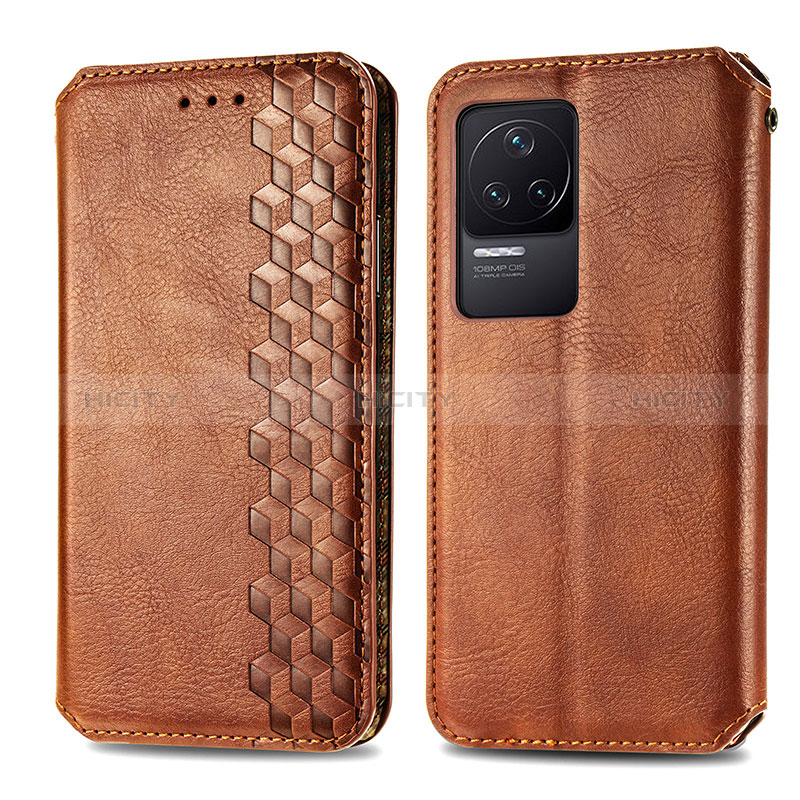 Custodia Portafoglio In Pelle Cover con Supporto S01D per Xiaomi Redmi K50 5G Marrone