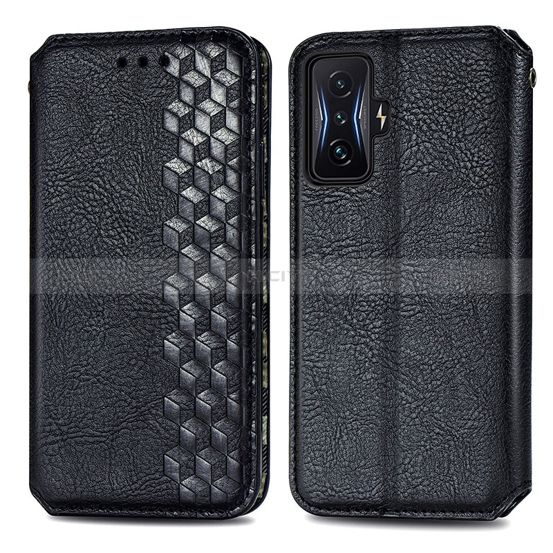 Custodia Portafoglio In Pelle Cover con Supporto S01D per Xiaomi Redmi K50 Gaming 5G Nero