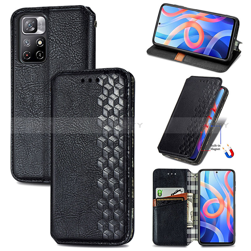 Custodia Portafoglio In Pelle Cover con Supporto S01D per Xiaomi Redmi Note 11 5G