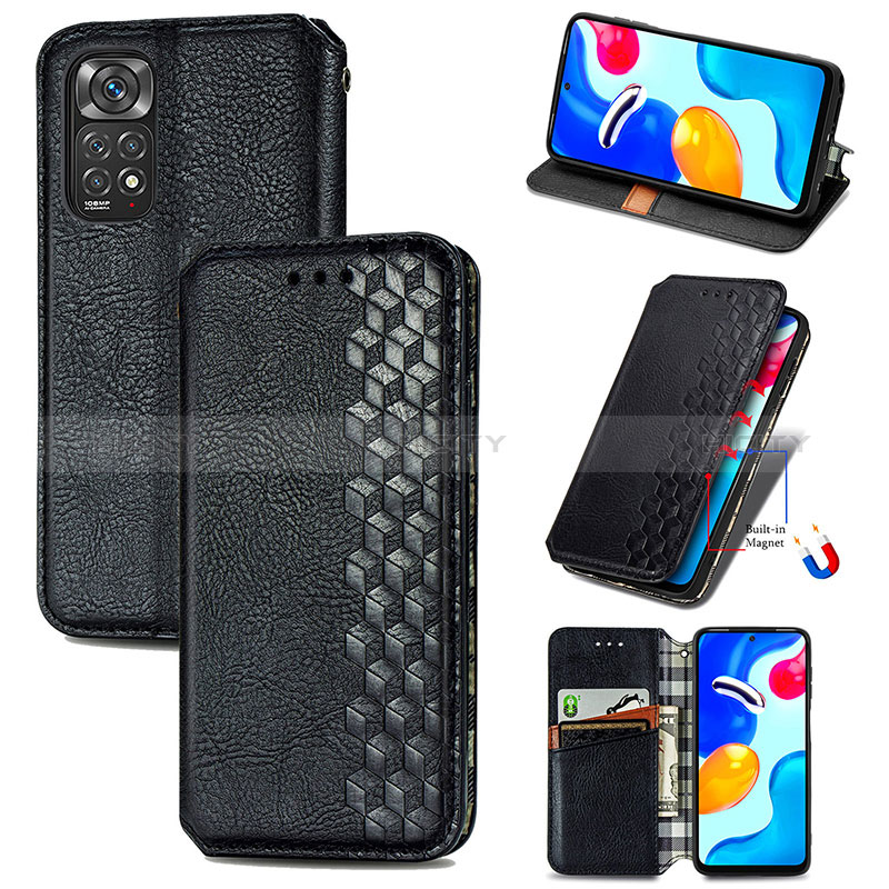 Custodia Portafoglio In Pelle Cover con Supporto S01D per Xiaomi Redmi Note 11S 4G