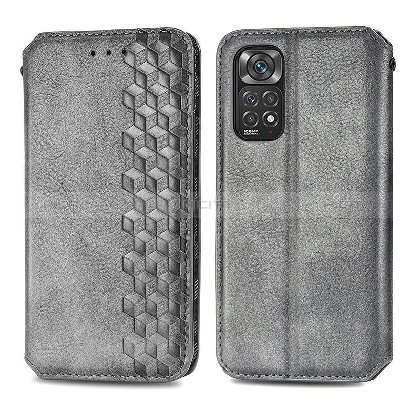 Custodia Portafoglio In Pelle Cover con Supporto S01D per Xiaomi Redmi Note 11S 4G Grigio