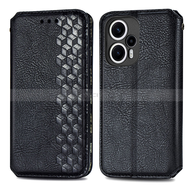 Custodia Portafoglio In Pelle Cover con Supporto S01D per Xiaomi Redmi Note 12 Turbo 5G Nero