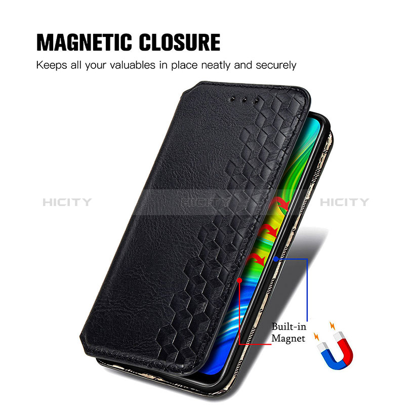 Custodia Portafoglio In Pelle Cover con Supporto S01D per Xiaomi Redmi Note 9