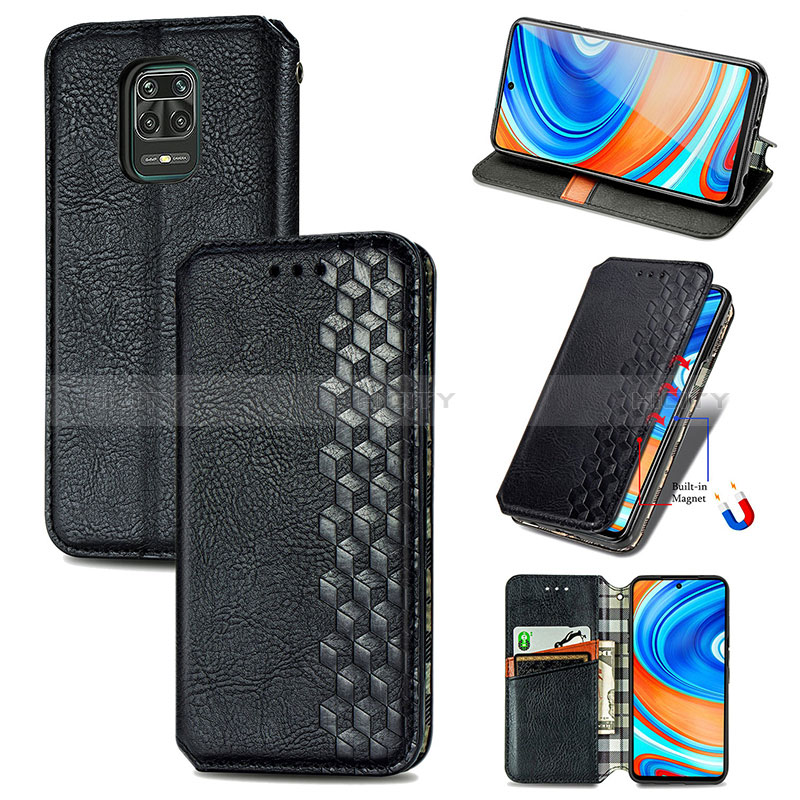 Custodia Portafoglio In Pelle Cover con Supporto S01D per Xiaomi Redmi Note 9 Pro Max