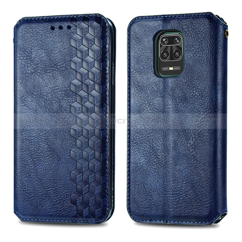 Custodia Portafoglio In Pelle Cover con Supporto S01D per Xiaomi Redmi Note 9 Pro Max Blu