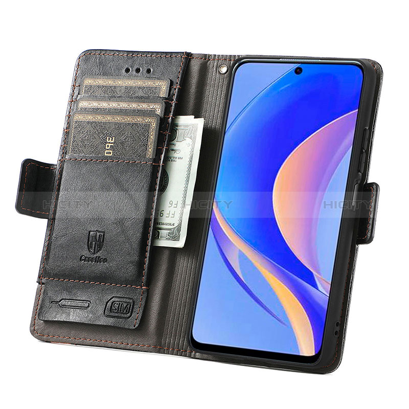 Custodia Portafoglio In Pelle Cover con Supporto S02D per Huawei Enjoy 50 Pro