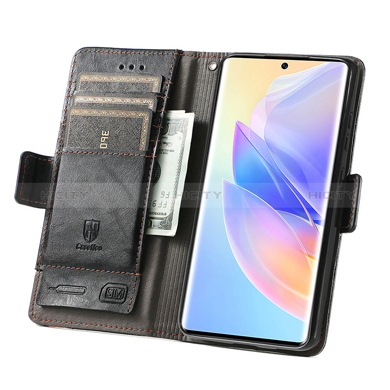 Custodia Portafoglio In Pelle Cover con Supporto S02D per Huawei Honor 60 SE 5G